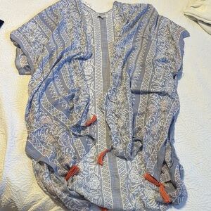 Woven Heart Patterned Kimono with Tassels